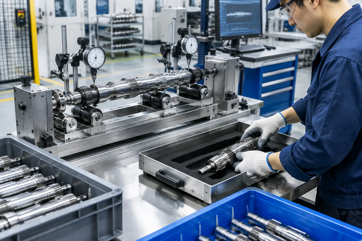 Changeover on an automatic straightening line: quick-change tooling and recipe selection