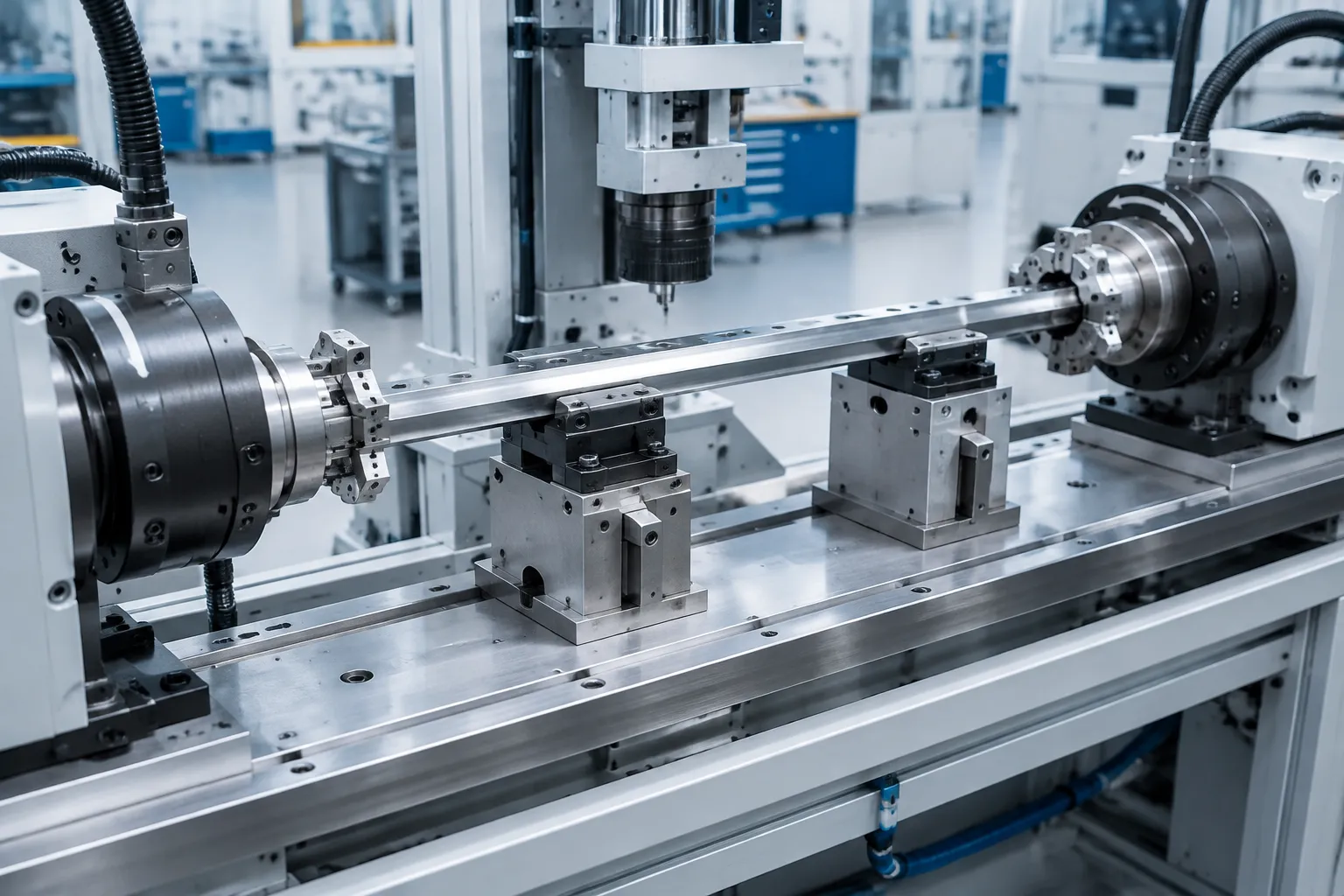 Linear guide rail full-length bend and twist measurement with multiple sensor tracks