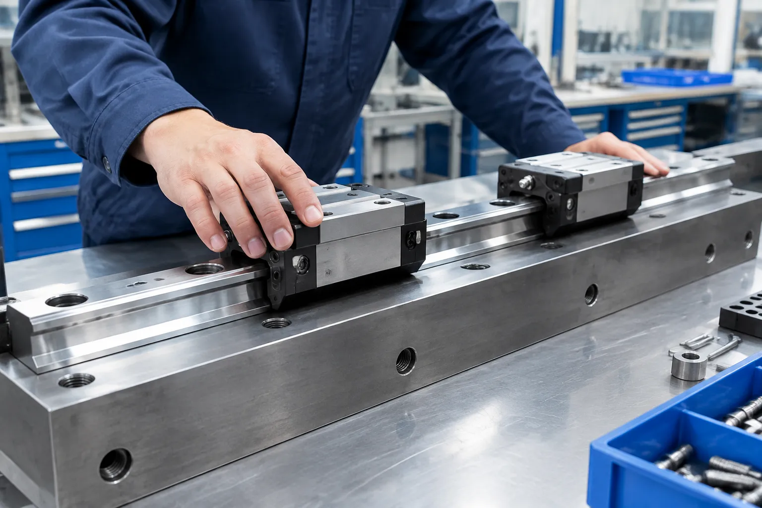 Linear guide rail controlled torsion straightening with profile-matched torque heads