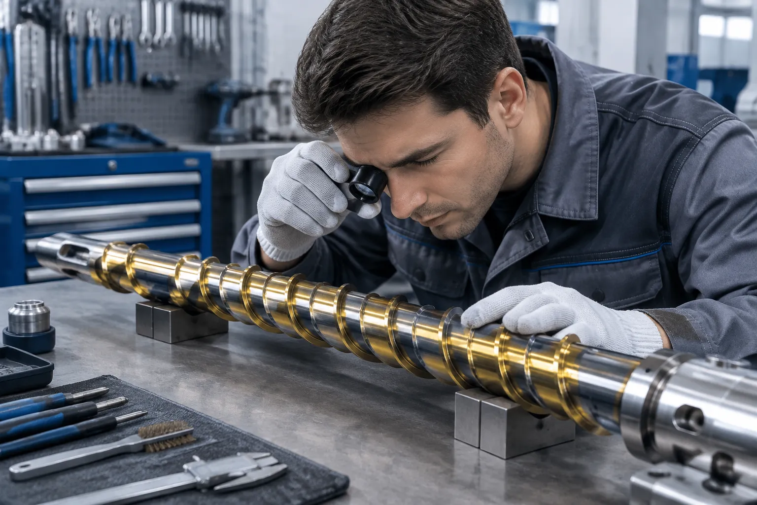 Conformal protected tooling distributing load across plasticizing screw flight crests