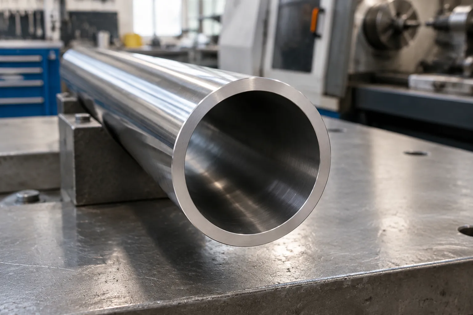Thin-walled hollow shaft end view showing uniform wall thickness