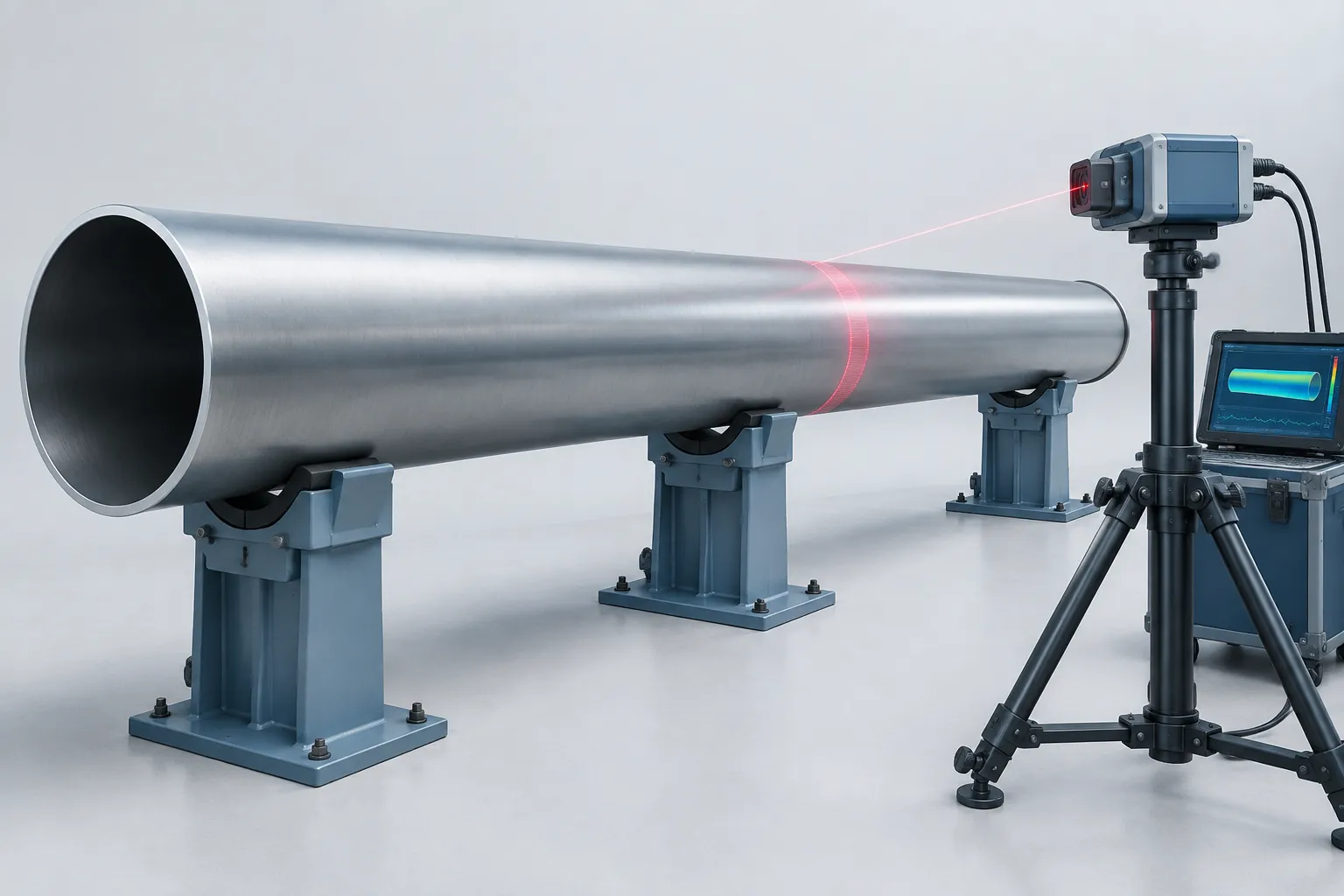 Released pipe remeasurement concept - engineering concept illustration