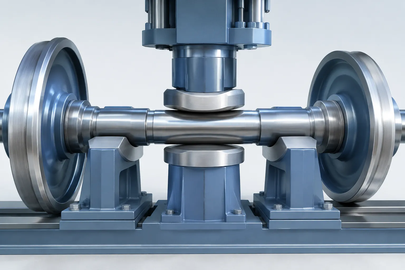 Axle cold press correction concept - engineering concept illustration