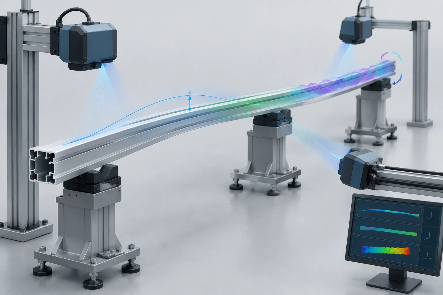 Extrusion 3D measurement concept - engineering concept illustration