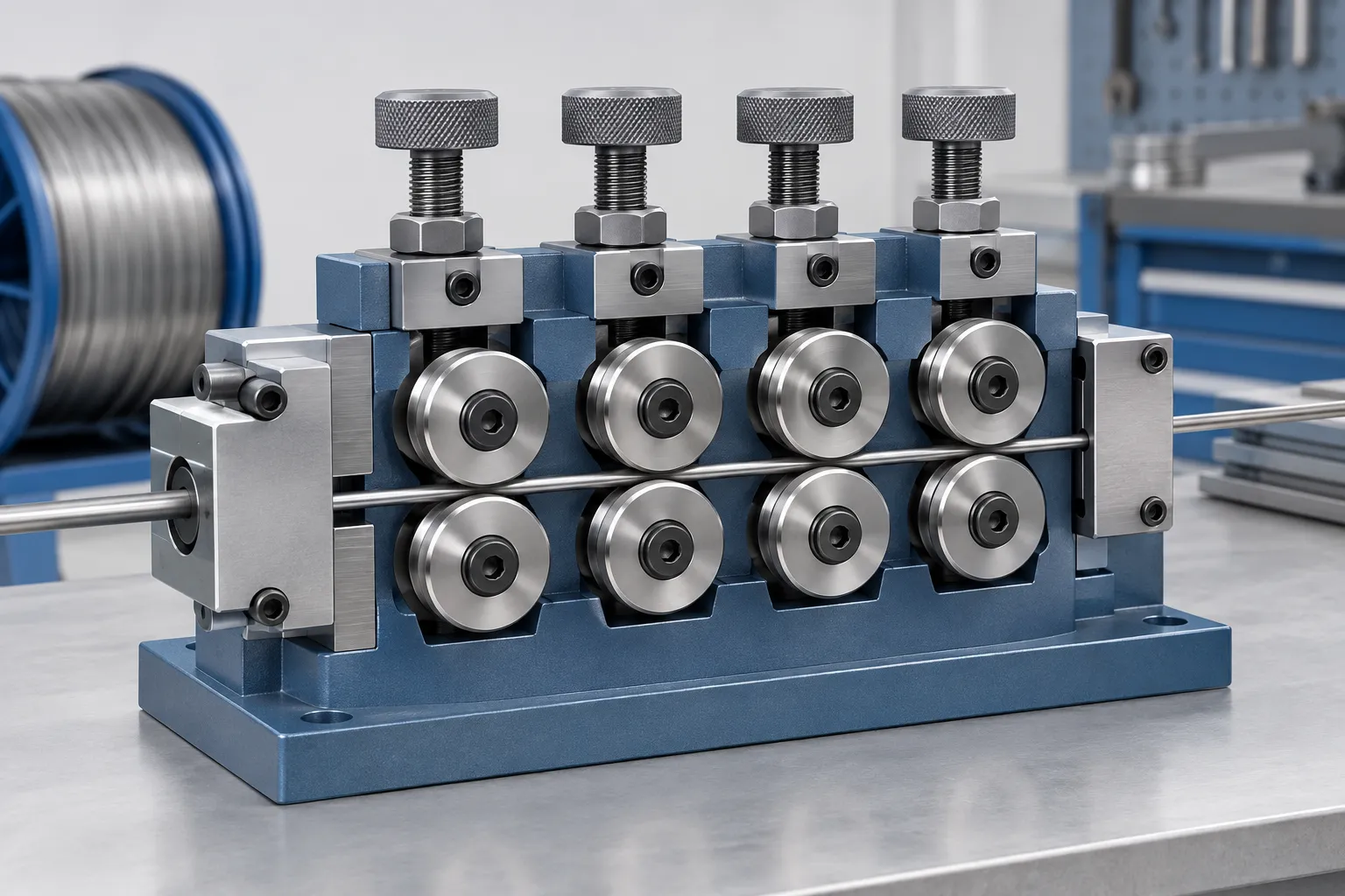 Straightening tooling block concept - engineering concept illustration