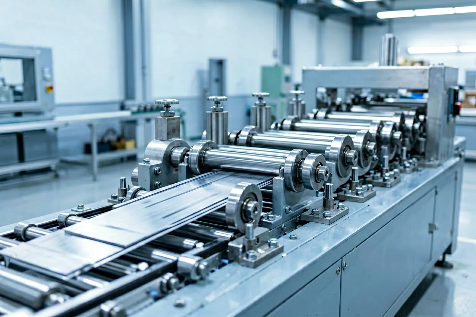 Roller straightening machine prepared for long ball stud blanks
