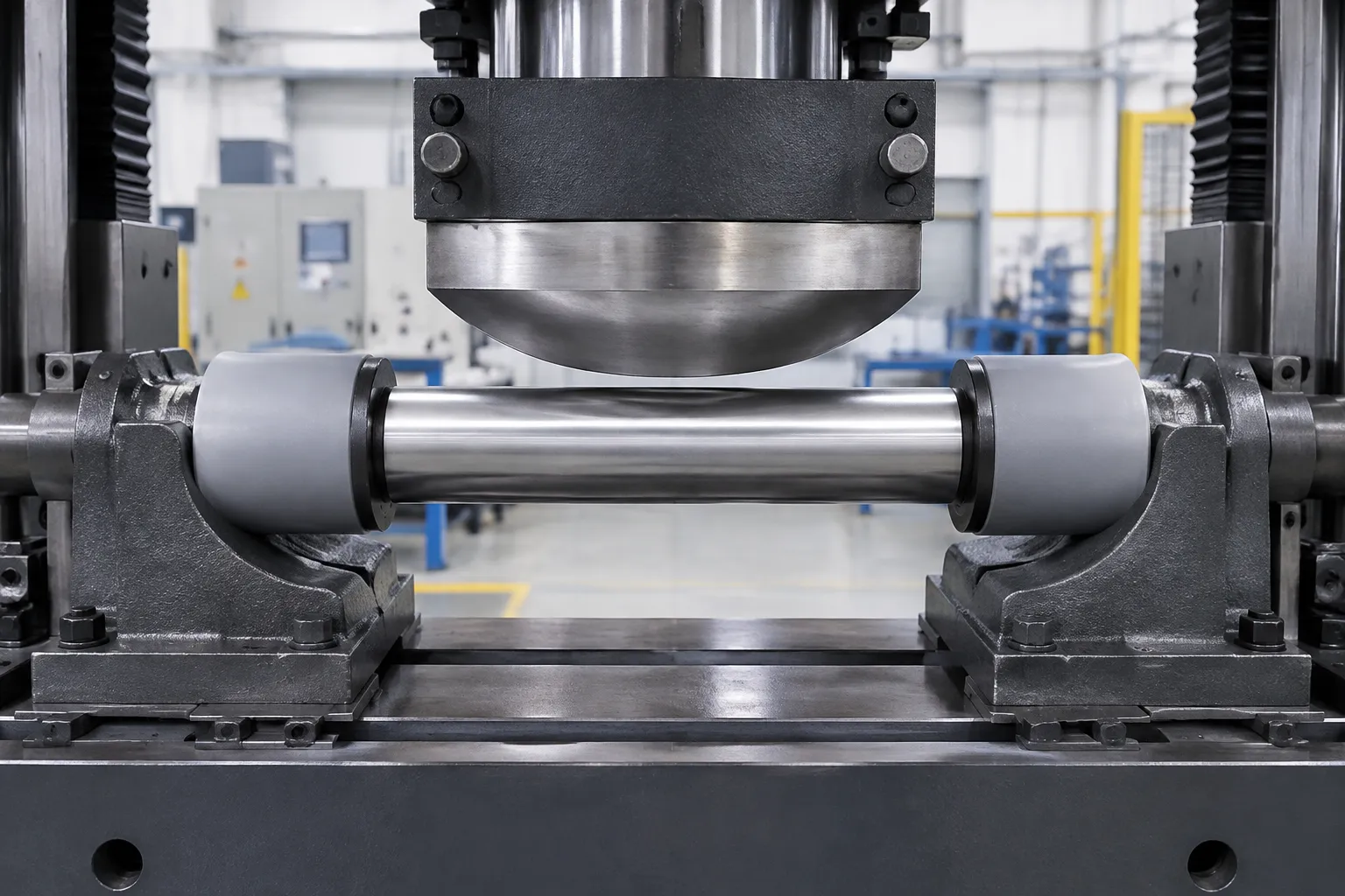 Controlled press correction on an approved process land of a spindle shaft