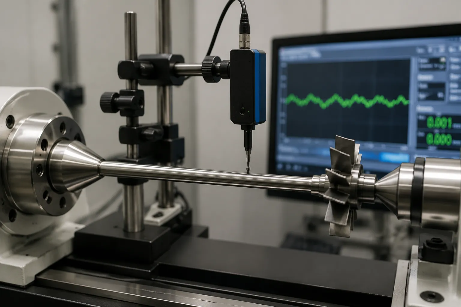 Non-contact runout measurement of a turbocharger rotor between dead centers